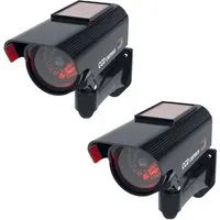 BASI Dummy Kamera Set - Solarbetriebene Überwachungskamera Attrappe - Überwachungskameras, 2-tlg. Set mit LED-Licht, ideal für Innen- und Außenbereich, sorgt für Sicherheit und Abschreckung.