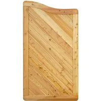 GartenLand Massivzaun NIZZA Gebogen 90x165 cm – Sichtschutz aus Lärche - Elegantes Abschlusselement Nizza aus naturbelassenem Lärchenholz, ideal für eine stilvolle Abgrenzung. Vollständig blickdicht mit diagonalen Lamellen für maximale Privatsphäre. Robuster Rahmen garantiert Langlebigkeit.