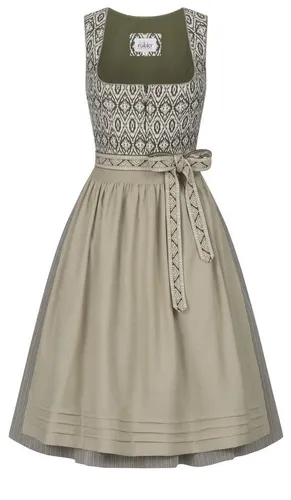 Nübler Midi Dirndl Gudrun in Oliv, Größe 42 von Nübler