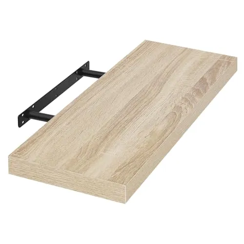 EUGAD Wandregal Wandboard Buchregal Hängeregal DVD CD Regal Holz Board 50cm Sonoma Eiche 0091QJ