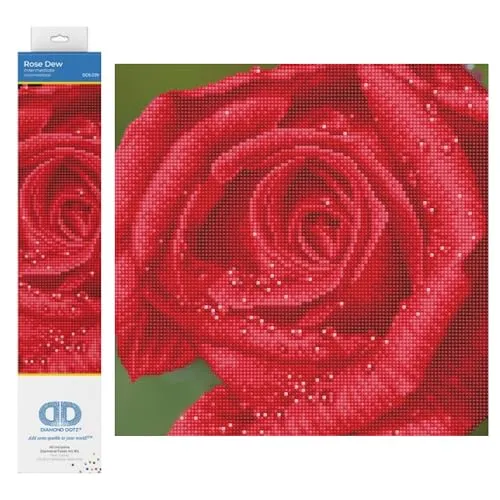DIAMOND DOTZ DD5.039 - Original 5D Diamond Painting Set Rose, Kreativset mit 10.449 Diamant Mosaiksteinen, Malset ca. 31 x 31 cm, DIY Komplettset für Erwachsene und Kinder ab 8 Jahren