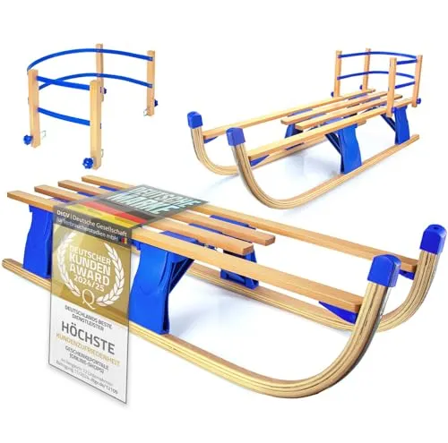 Alpenflitzer® Holzschlitten 110 cm mit Lehne