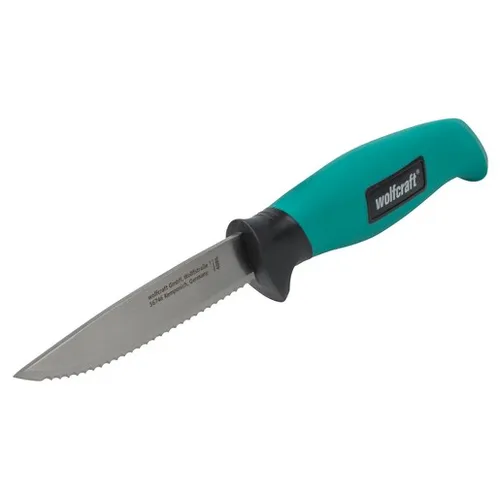 Wolfcraft Outdoormesser mit gezahnter Klinge und Köcher  Freizeitmesser Outdoor