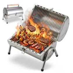Tischgrill Klappgrill Holzkohlegrill für Camping und Barbecue - Praktischer Klappgrill aus Edelstahl für unvergessliche Grillabende. Kompakt und leicht, ideal für unterwegs. Inkl. bebilderter Anleitung und 1 Jahr Herstellergarantie.