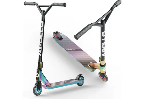 Apollo Graffiti Pro 4.0 Regenbogen Tretroller - Cityroller & Kickboards, mit einzigartigem Regenbogen-Design für einen coolen Auftritt und extra Fahrspaß.