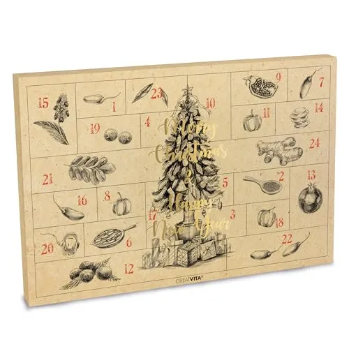 GreatVita Food-Fitness Adventskalender 2025 - Protein Highlights - Adventskalender mit 24 gesunden Superfood-Überraschungen für Fitness-Fans und ernährungsbewusste Genießer. Ideal für Shakes, Snacks und kreative Rezepte!