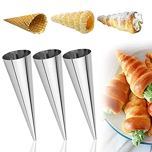 ZDNT 12 Stück Cannoli Form Röhrchen,Cannoli Molds,Cannoli Backform,Schillerlockenform,Formen Spiral-Croissant,Cannoli Backform Cream Horn für Cannoli-Röhren Hörnchen (12 Pcs)