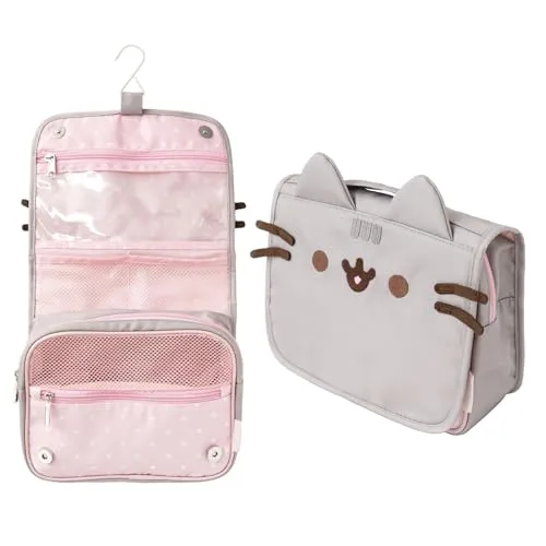 Kosmetiktasche Pusheen Koffer zum Aufhängen - Reisetasche mit praktischem Aufhänge-Design, leicht und farbenfroh – perfekt für Kinder und unterwegs!