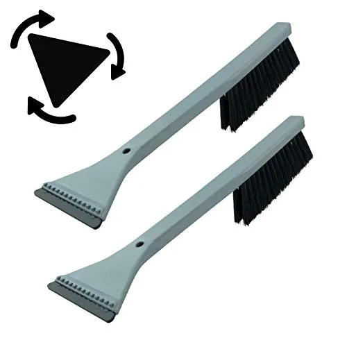 L&P A060 2 Stück Eiskratzer Murska Auto Eisschaber 365mm Dreieck Schaber Schneebesen Schneebürste HIPS lang Schneefeger Bürste Besen Feger Original Finnland TOP Qualität (2 Stück Silber Grau Schwarz)