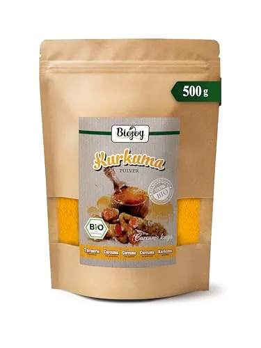 Biojoy BIO-Kurkuma Pulver (500 g), gemahlene Kurkuma-Wurzel (Curcuma longa)