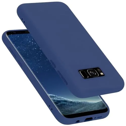 Cadorabo Hülle kompatibel mit Samsung Galaxy S8 Plus Hülle Silikon Handyhülle für Galaxy S8 Plus Case aus flüssigem Silikon- Kratzfeste und stoßfeste dünne TPU Schutzhülle - Liquid BLAU