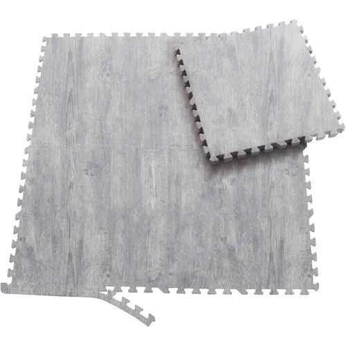 Sporttrend 24® 8 Schutzmatten Holzoptik grau HMW003 - Turn- & Bodenmatten, rutschfeste Schaumstoffmatten in Holzoptik für sicheres Training und vielseitige Nutzung im Fitnessstudio oder zu Hause.