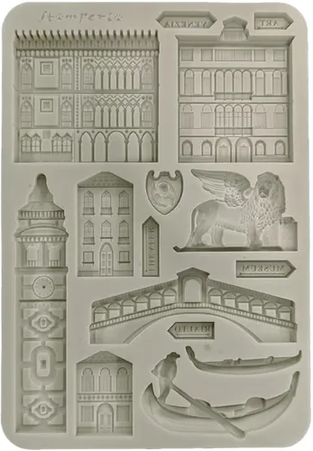 Stamperia Silikonform Venice Monuments 15 Motive Gießform DIN A5 Silikongießform