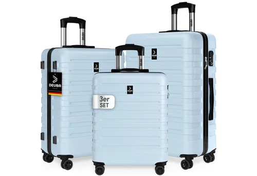 Hartschalenkoffer New York Set 3-tlg Pastellblau mit 360° Rollen