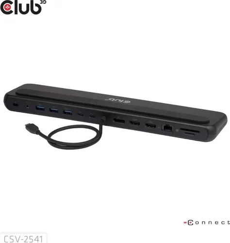 Club3D USB-C 12in1-Dock mit 8K Unterstützung - Weiteres Notebook-Zubehör mit DP1.4, 2x HDMI und 2x USB-C für eine vielseitige Verbindung und beeindruckende 8K Auflösung.