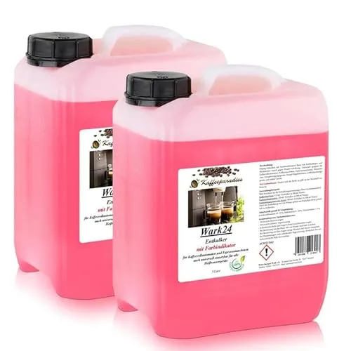 Wark24 Flüssig Entkalker 5 Liter - Effektiver Kalklöser für Kaffeevollautomaten und mehr - Entkalkung & Reinigung für Kaffee- & Espressomaschinen. Organischer Entkalker mit Farbindikator für optimale Leistung, geeignet für zahlreiche Marken und auch für Wasserkocher.