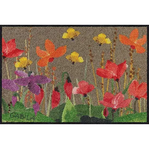 Salonloewe Rosina Wachtmeister Ciclamini Fußmatte 50x75 cm - Bunte Eingangs-Matte aus 100% Polyamid, waschbar und pflegeleicht, ideal für Allergiker und geeignet für innen und außen.