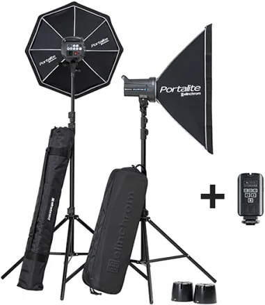 ELINCHROM D-Lite RX 4 Softbox to go Set 20839 - Softbox Kit mit 2 Geräten, ideal für kreative Fotografie und einfach zu transportieren
