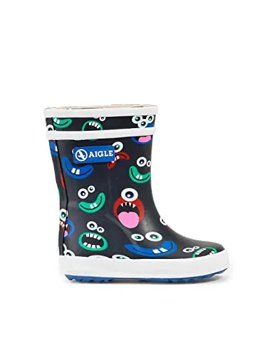 Aigle Unisex Kinder Baby Flac Botte De Pluie Monstres, 22 EU - Baby Stiefel für Jungen, wasserfest und mit lustigem Monstermotiv, ideal für nasse Tage und Abenteuer im Freien.
