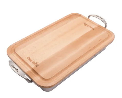 Char-Broil 140 014 GRILL+® Bratschale und Schneidebrett - Grillschalen, vielseitige 22 x 36 cm Bratschale für Grill und Ofen, spülmaschinenfest, ideal für die einfache Zubereitung und den Transport von Grillgut.