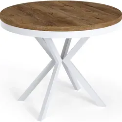 WFL Group Esstisch aus Alteiche, rund 90 cm