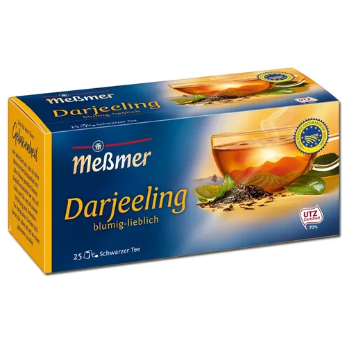 Meßmer Darjeeling Tee, 25 Teebeutel - Hochwertiger Darjeeling Tee in praktischen Beuteln, ideal für Teeliebhaber, die ein besonderes Geschmackserlebnis suchen.