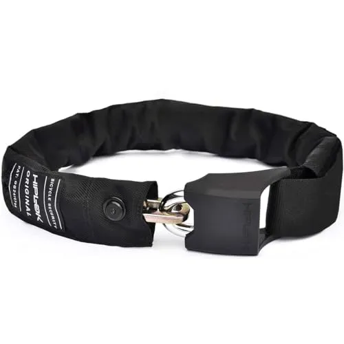 Hiplok ORIGINAL Kettenschloss - ALL BLACK, 85cm Schließumfang - Fahrradschloss mit Sold-Secure-zertifizierter Sicherheit, tragbar und verstellbar für optimalen Komfort. 85cm Schließumfang für Alltagsradfahrer, inkl. abnehmbarer Nylonhülle.