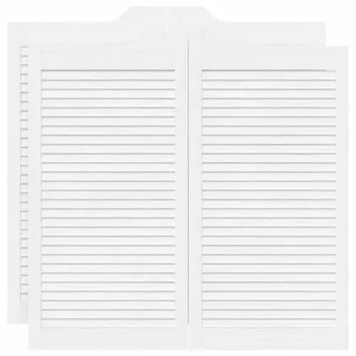 vidaXL Schwingtüren Lamellen-Design 2-Paar Weiß 100x100 cm von vidaXL