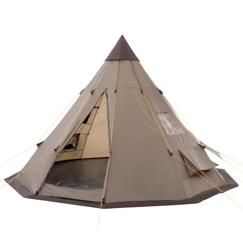 CampFeuer Tipi Zelt Spirit für 4 Personen - Firstzelt mit 3000 mm Wassersäule, ideal für jedes Wetter und einfache Installation, perfekt für Camping und Wandern.