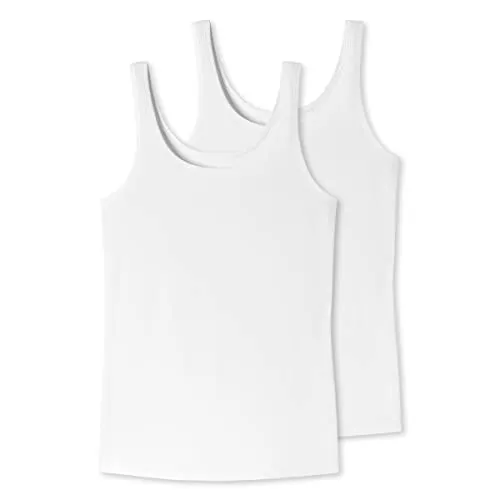 Uncover by Schiesser Damen 2PACK Trägertop Unterwäsche, Weiss, L