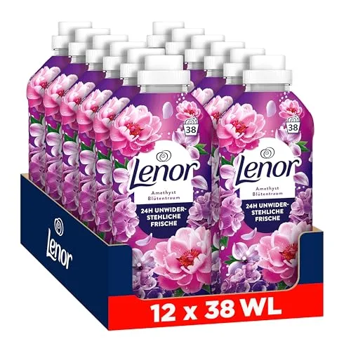 Lenor Weichspüler Amethyst Blütentraum,12x38 Wäschen | Sorgt für lang anhaltende Frische, weiche Wäsche und ein angenehmes Duftgefühl.