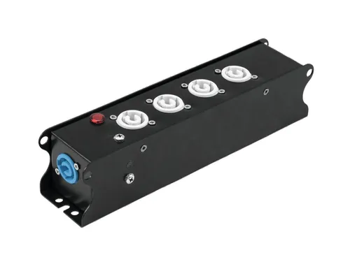 Eurolite SAB-42X Stromverteiler - Kompakte Stromlösung - Roadtauglicher Stromverteiler (245 x 55 x 60mm) mit P-Con Ein- und Ausgang, ideal für flexible Stromversorgung auf der Bühne oder im Rig.