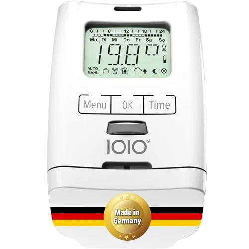 IOIO Elektronisches Heizungsthermostat HT 2000 - Heizkosten sparen bis 30% - Thermostat zur Heizkostenregulierung, Made in Germany mit einfacher Installation und flexibler Temperatureinstellung für optimalen Komfort und Energieeinsparung.