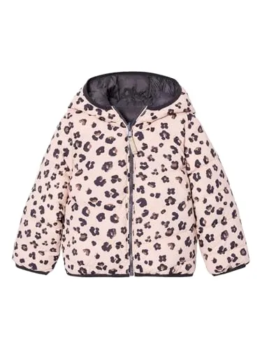 Vertbaudet Wende-Steppjacke Mädchen, warm und leicht - Wendbare Steppjacke mit Kapuze, perfekt für wechselhaftes Wetter. Eine Seite mit stylischem Druck, die andere in schickem Uni. Ideal für den Alltag und sorgt für angenehme Wärme.