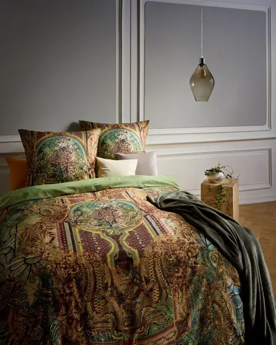 fleuresse Mako-Satin Bettwäsche Set Leicester in Gelb-Grün - Bettwäsche-Set aus luxuriösem Mako-Satin, hautsympathisch und strapazierfähig. Mit praktischem Reißverschluss und waschbar bis 60°C.