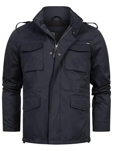 Indicode Sommerjacke INWilliax L - Funktionsjacke in Dark Navy, ideal für lässige Sommerlooks, mit praktischem Stehkragen und Regular Fit für optimalen Tragekomfort.