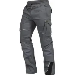 Bundhose-Flex-Line Grau/Schwarz, Größe 110 - Hochwertige Arbeitsbundhose - Arbeits- & Schutzkleidung mit geradem Schnitt, reflektierenden Elementen und praktischen Taschen für optimale Sichtbarkeit und Funktionalität.