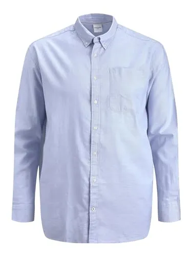 JACK & JONES Herren Freizeit Hemd JPRBROOK Oxford Slim Fit - Herrenhemden in Slim Fit mit Brusttasche, ideal für einen modernen Look in Cashmere Blue, erhältlich in den Größen XS-XXL.