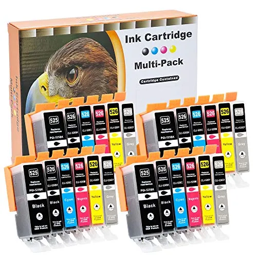D&C Tintenpatronen, kompatibel mit Canon Pixma MG-5100 5120 5140 5150 5200 5220 5240 5250 5340 5350 6100 6120 6150 6170 6250 8120 8120 8120 150 8 mm. 170 8240 8250 iP-4800 4820 4840 4850 4900 24 x