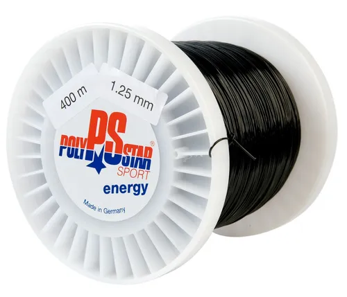 Polystar Tennissaite Energy (Haltbarkeit+Power) schwarz 400m Rolle, Saitendicke: 1.30