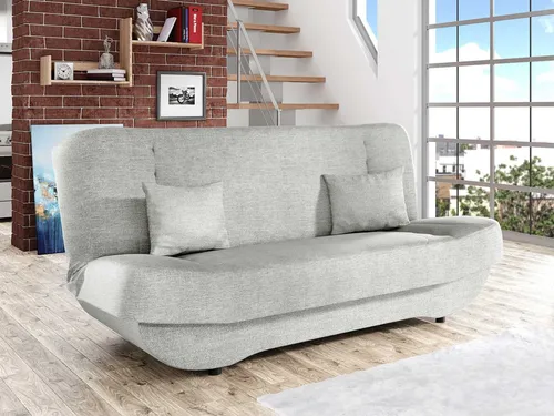 Mirjan24 Schlafsofa Hellgrau, 3-Sitzer mit Schlaffunktion - Praktisches 3-Sitzer Schlafsofa in Hellgrau, ideal für Wohnzimmer. Mit Bettkasten und einfacher Schlaffunktion für Gäste. Maße: 190x90x94 cm, unkomplizierte Montage.