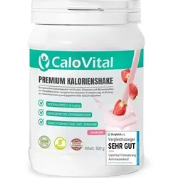 CaloVital Premium Kalorienshake Erdbeere - 500 g - Sonstige Aufbaupräparate, hochkalorisches Getränkepulver zur Gewichtserhaltung und -zunahme mit leckerem Erdbeergeschmack, reich an Vitaminen und Mineralstoffen.