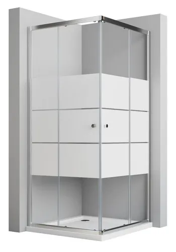 Boromal Eckdusche Duschkabine ecke 90x90 cm Eckeinstieg Duschwand Dusche 5mm ESG Glas, BxT: 90x90 cm