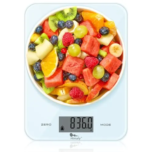himaly Digitale Küchenwaage 10kg, Digitalwaage Briefwaage mit Tara-Funktion, Sensor-Touch, großem LED-Display, Auto-Off, elektronische Waage für Nahrungsmittel, Backen, Kochen