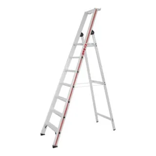 Hymer Stehleiter SC80, 802607, Aluminium 7 Stufen - Leiter für Industrie & Handwerk, bis 150 kg belastbar, maximale Arbeitshöhe von 3,63 m und mit rutschfester Plattform für sicheren Stand.