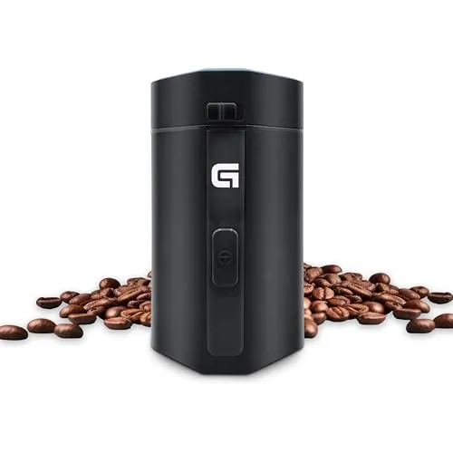 Grunkel Elektrische Kaffeemühle MO-150R mit Kapazität von 50 g, Edelstahlklingen, geeignet für Trockenfrüchte und Gewürze, Schwarz