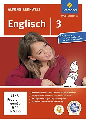 Alfons Lernwelt Englisch 3 Einzelplatzlizenz - Bildung & Nachschlagewerke, aktuelle Ausgabe für effektives Englischlernen auf Windows XP