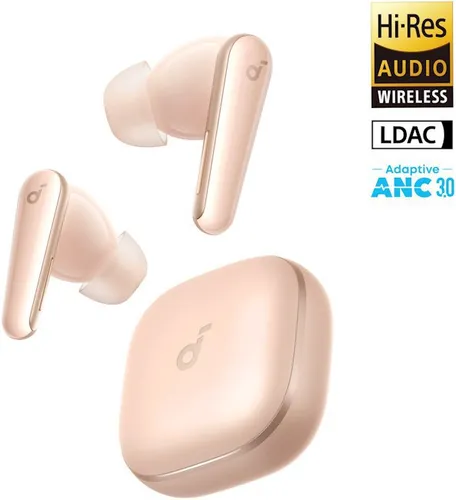 SOUNDCORE BY ANKER Liberty 5 - In-ear Bluetooth Kopfhörer in Pfirsich-Rosa - Kabellose Earbuds mit Noise Cancelling, 2x stärkere Stimmreduktion und Dolby Audio für ein beeindruckendes Klangerlebnis, ideal für unterwegs.