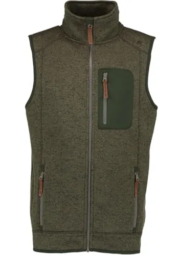 OS Trachten Strickfleece Weste oliv, Größe XL - Stylische Strickfleece-Weste von Tom Collins für Alltag und Outdoor. Mit hochgeschlossenem Kragen und praktischen Reißverschlusstaschen für sicheren Stauraum.