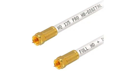 HB-DIGITAL SAT Anschlusskabel 135dB 4-Fach Stahl Kupfer F-Stecker Kompression SAT-Kabel, F-Kompressionsstecker, (1000 cm)